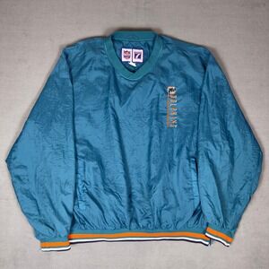 Vintage 90s Miami Dolphins Logo 7 NFL Pullover Windbreaker Teal Mens Large
